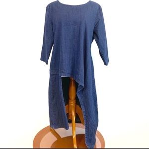 Reborn Architectural Indigo denim Tunic Dress SZ L